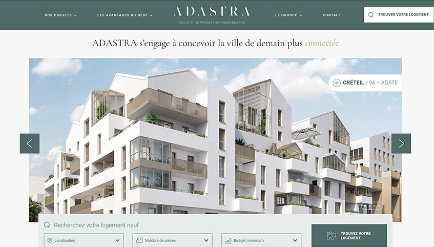 Adastra Promotion — Site internet